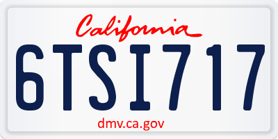 CA license plate 6TSI717