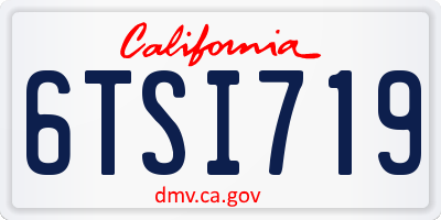 CA license plate 6TSI719