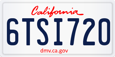 CA license plate 6TSI720