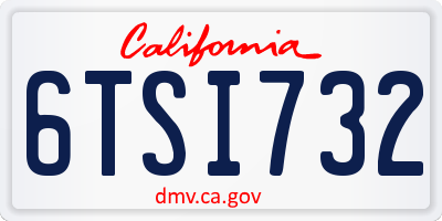 CA license plate 6TSI732