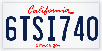 CA license plate 6TSI740