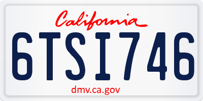 CA license plate 6TSI746