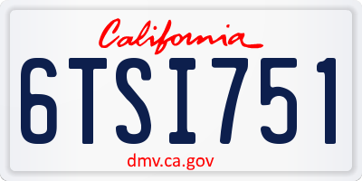 CA license plate 6TSI751