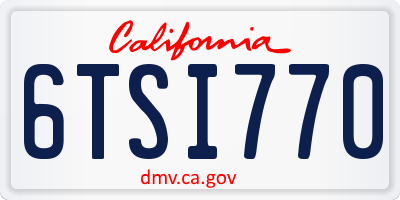 CA license plate 6TSI770