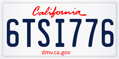 CA license plate 6TSI776