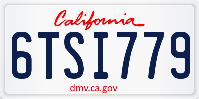 CA license plate 6TSI779