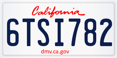 CA license plate 6TSI782