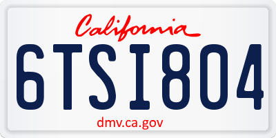 CA license plate 6TSI804