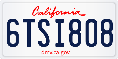CA license plate 6TSI808