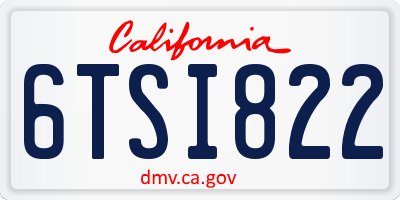 CA license plate 6TSI822