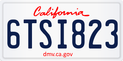 CA license plate 6TSI823