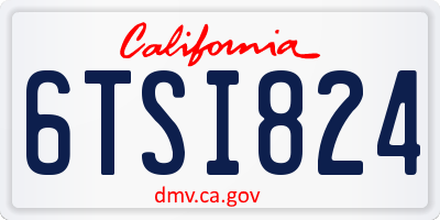 CA license plate 6TSI824