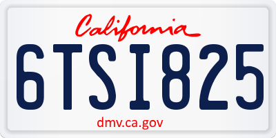 CA license plate 6TSI825