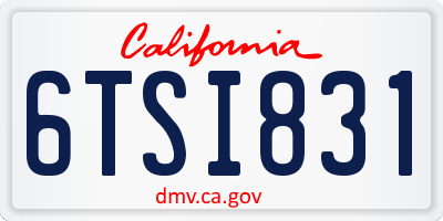 CA license plate 6TSI831