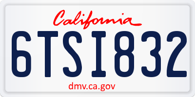 CA license plate 6TSI832