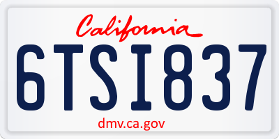 CA license plate 6TSI837