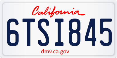 CA license plate 6TSI845