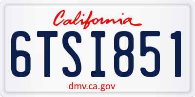 CA license plate 6TSI851