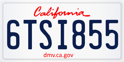 CA license plate 6TSI855