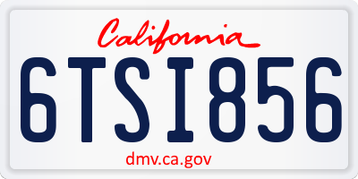 CA license plate 6TSI856