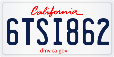 CA license plate 6TSI862
