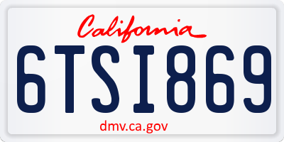 CA license plate 6TSI869