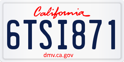 CA license plate 6TSI871