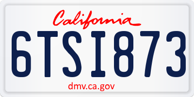 CA license plate 6TSI873