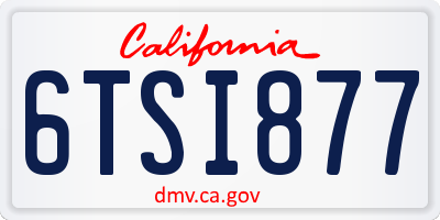 CA license plate 6TSI877