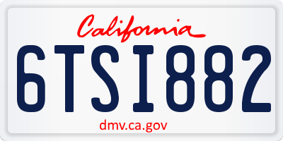 CA license plate 6TSI882