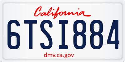 CA license plate 6TSI884