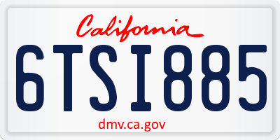 CA license plate 6TSI885