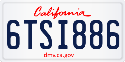 CA license plate 6TSI886