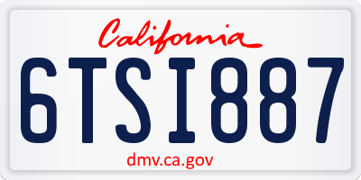 CA license plate 6TSI887