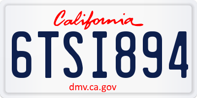 CA license plate 6TSI894
