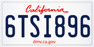 CA license plate 6TSI896