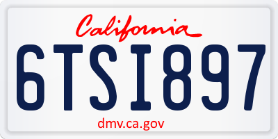 CA license plate 6TSI897