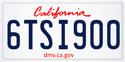 CA license plate 6TSI900