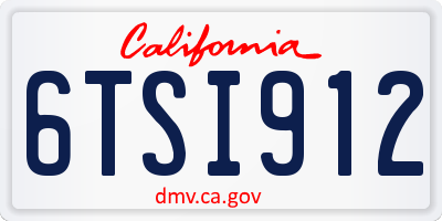 CA license plate 6TSI912