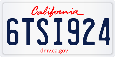 CA license plate 6TSI924