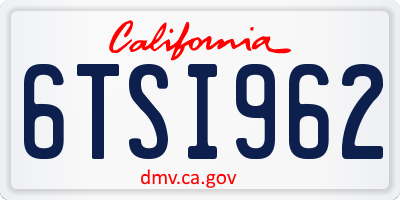 CA license plate 6TSI962