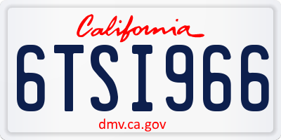 CA license plate 6TSI966