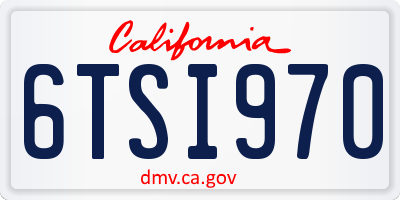 CA license plate 6TSI970