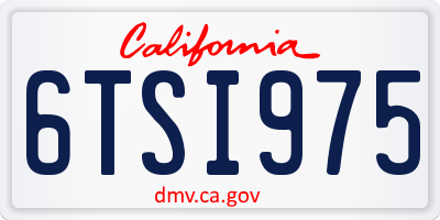 CA license plate 6TSI975
