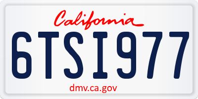 CA license plate 6TSI977