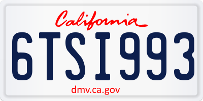 CA license plate 6TSI993