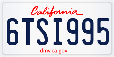 CA license plate 6TSI995