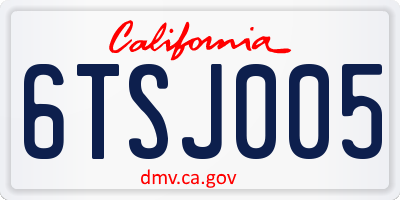 CA license plate 6TSJ005