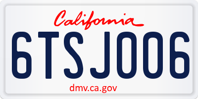 CA license plate 6TSJ006