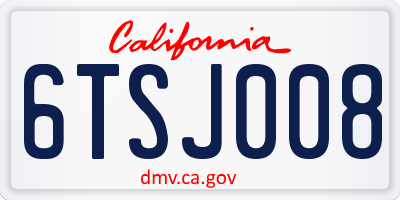 CA license plate 6TSJ008